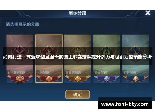 如何打造一支受欢迎且强大的国王联赛球队提升战力与吸引力的策略分析