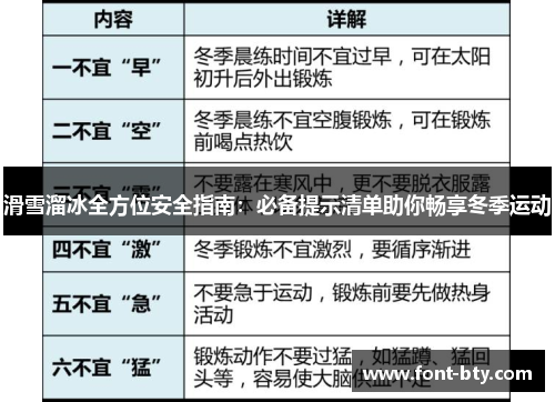 滑雪溜冰全方位安全指南：必备提示清单助你畅享冬季运动