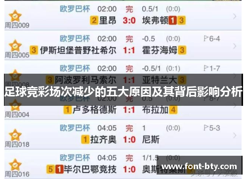 足球竞彩场次减少的五大原因及其背后影响分析